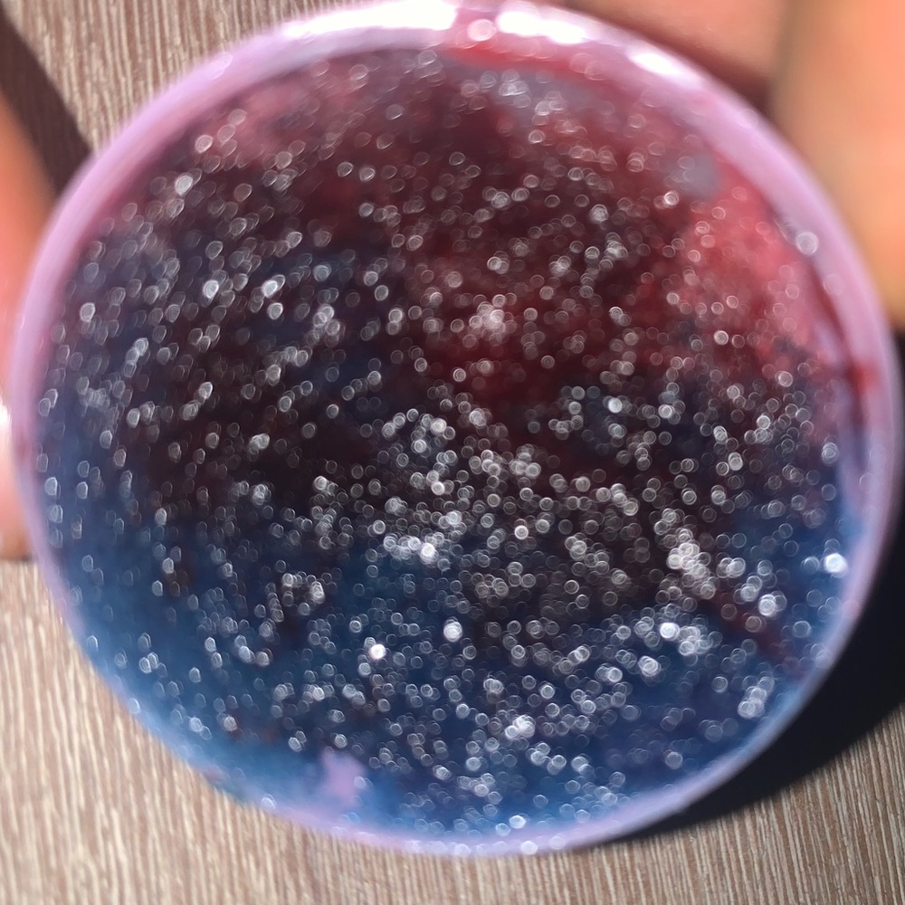 Amazing lip scrub made blue and red
